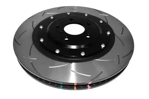 DBA 5000 T3 Left Hand Slotted Front Left Brake Rotor (Black Hat) - R35 GT-R